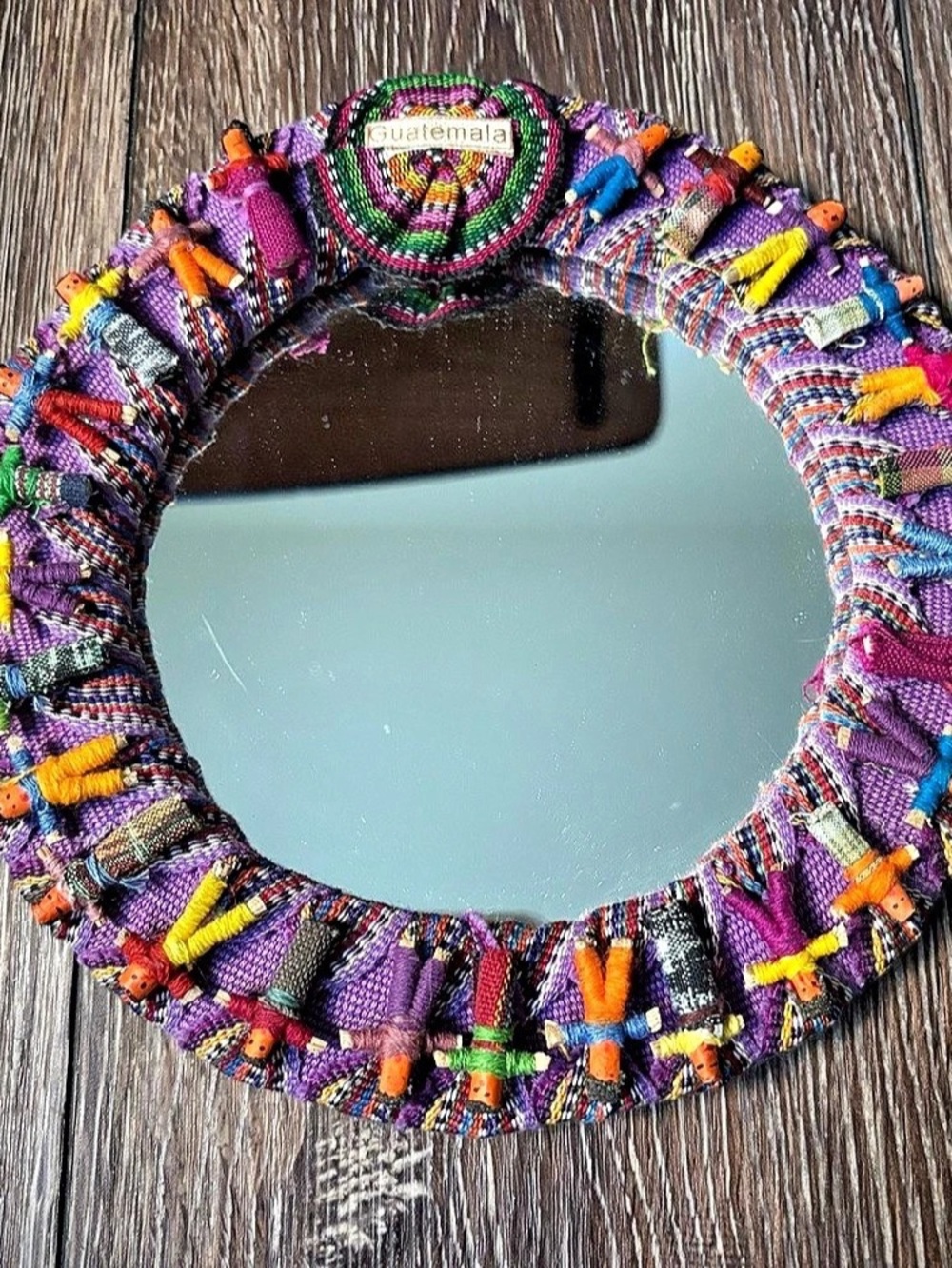 Colorful Guatemalan 28 Worry Doll Mirror Wreath39